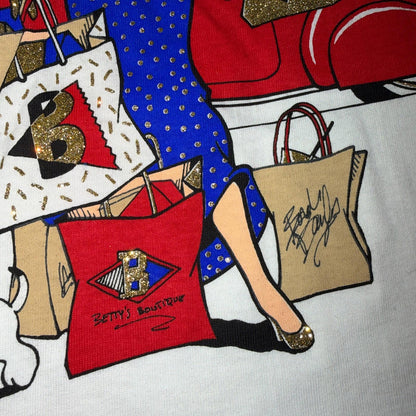 Betty Boop Vintage 1995 Glittered Shopping Fashion Glam T Shirt 90s Graphic