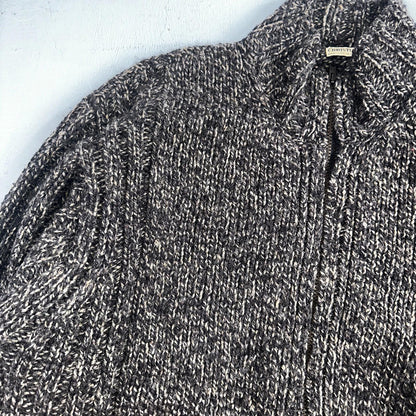 Christian Scott Gents Shetland Sweater Zip Up Made in Scotland VTG Large Gray