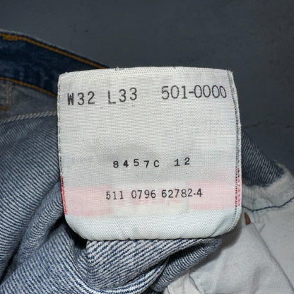 Levis 501 Vintage 90s USA XX Straight Leg Jeans Blue Med Wash 32x33 Act 29x29