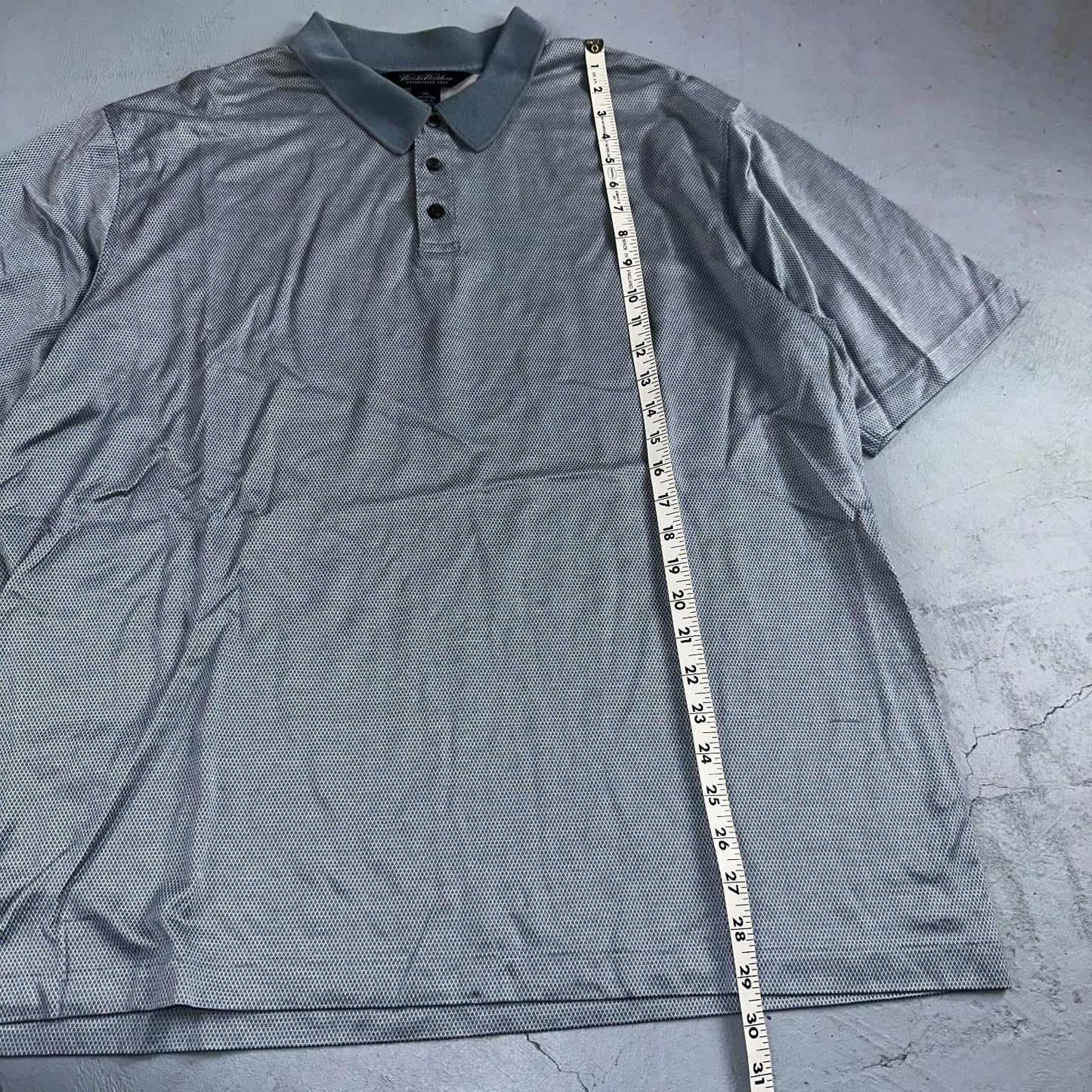 BROOKS BROTHERS Polo Shirt Mens 2XL Blue Cotton Performance Polo Shirt Golf