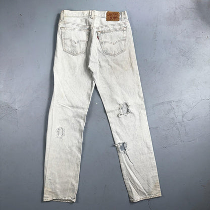 Levis 501 Vintage 90s USA XX Straight Leg Jeans 32x34 Blue Light Wash Act 29x32