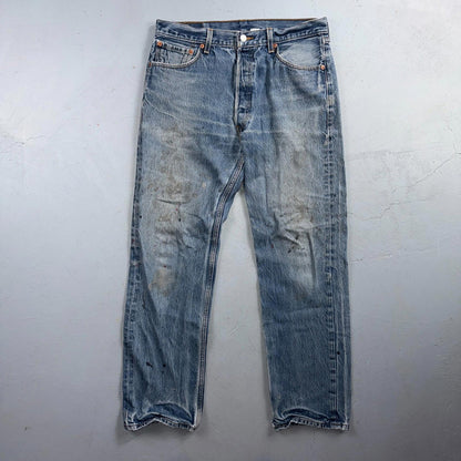 Levis 501 Vintage Y2K Mexico Straight Leg Jeans 35x34 90s Light Wash Act 32x29