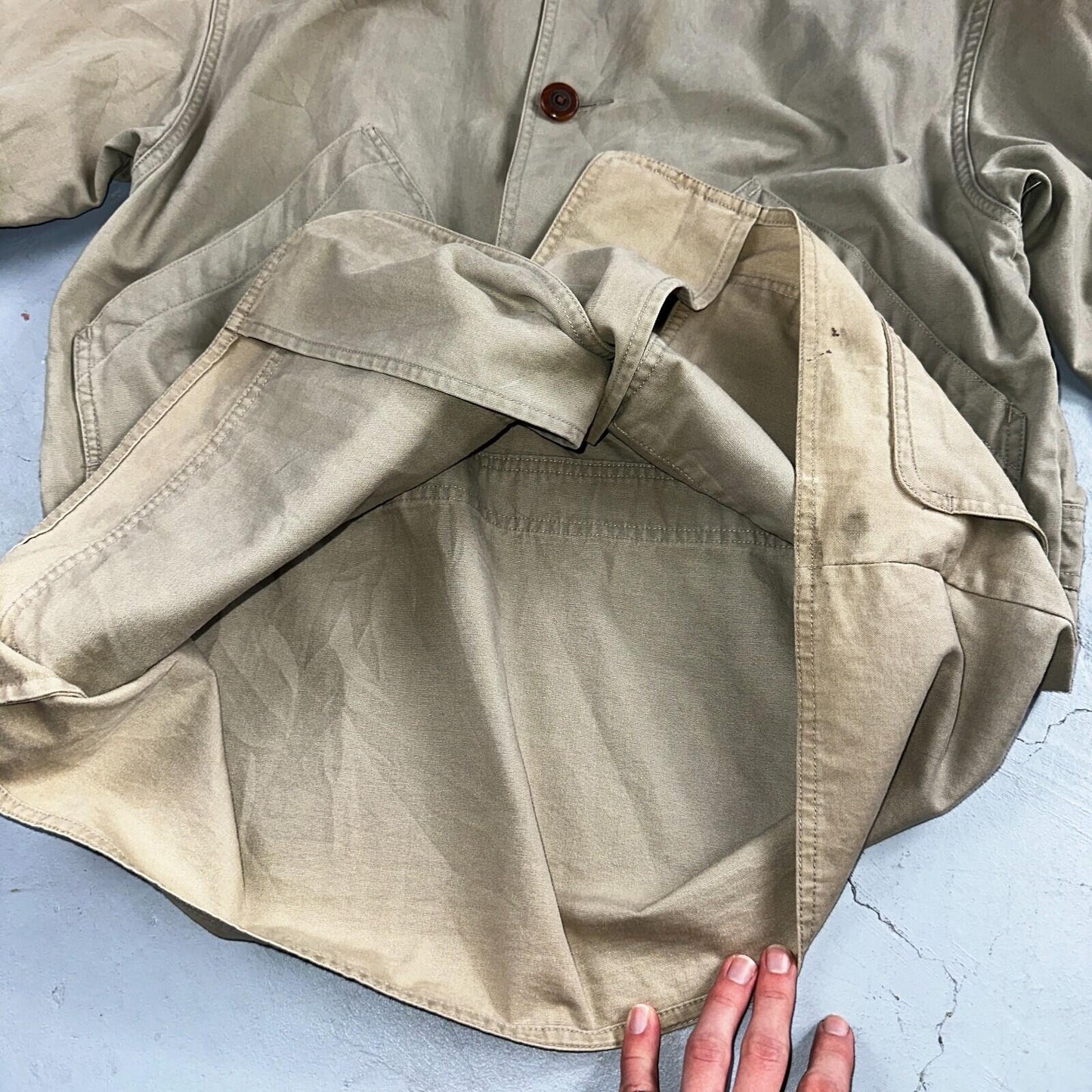 Eddie Bauer Jacket Mens M Tan Brown Chore Barn Field Coat Canvas Outdoor VTG