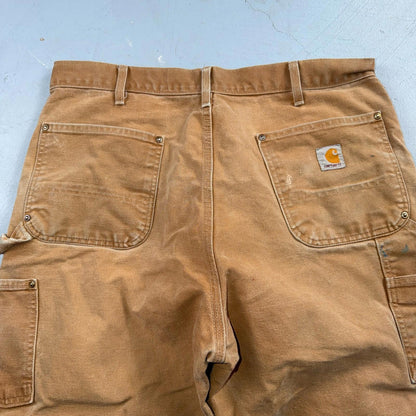 Carhartt VTG Double Knee Carpenter Pants B01 USA BRN Brown 38x30 Thrashed