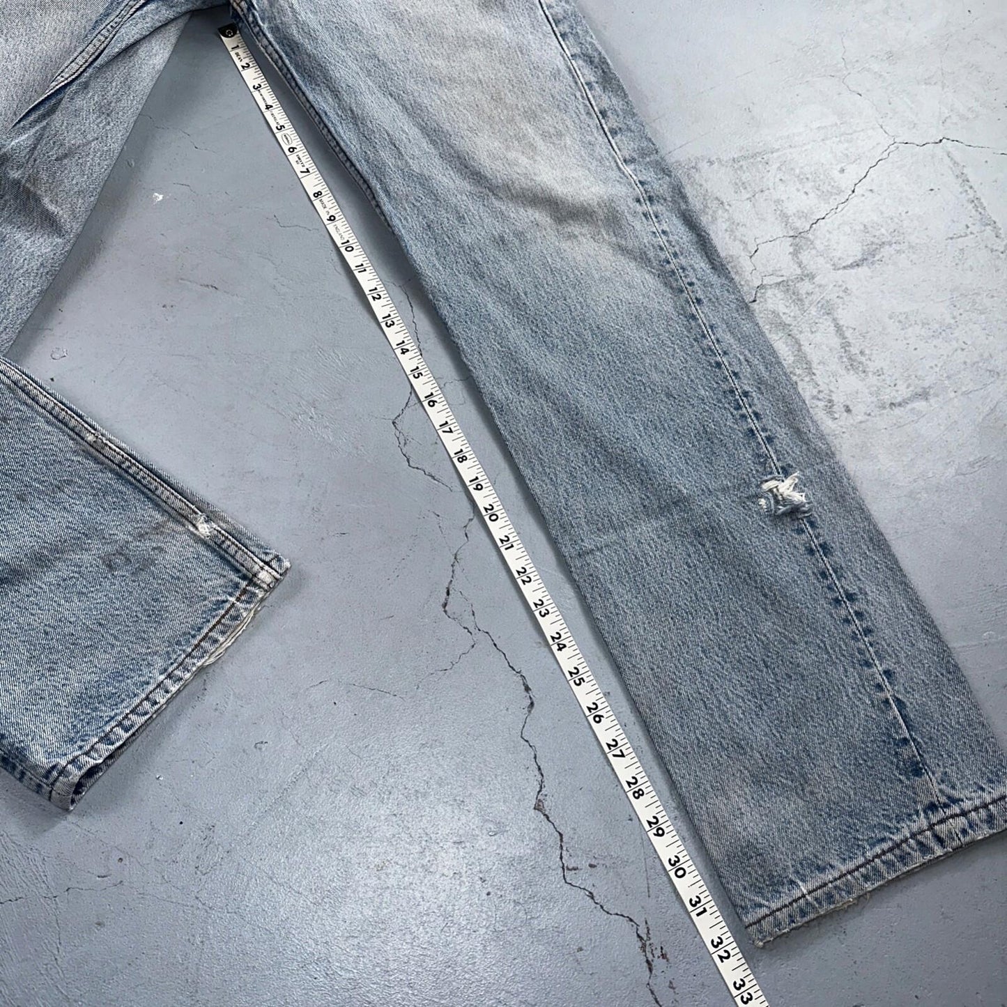 Levis 501 Vintage 90s USA XX Straight Leg Jeans Blue Light Wash 34x36 Act 31x32
