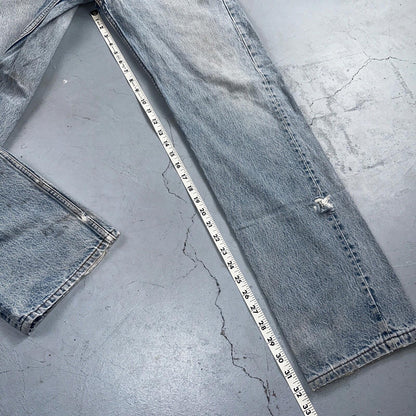 Levis 501 Vintage 90s USA XX Straight Leg Jeans Blue Light Wash 34x36 Act 31x32