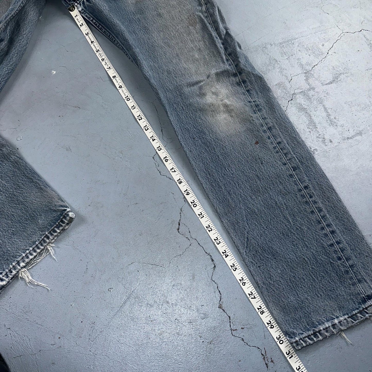 Levis 501 Vintage 90s Mexico Straight Leg Jeans Blue Light Wash 33x36 Act 31x31