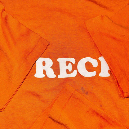 Wreck 1970s Sport VTG T Shirt Letters 70s Number 10 Orange Single Graphic Text