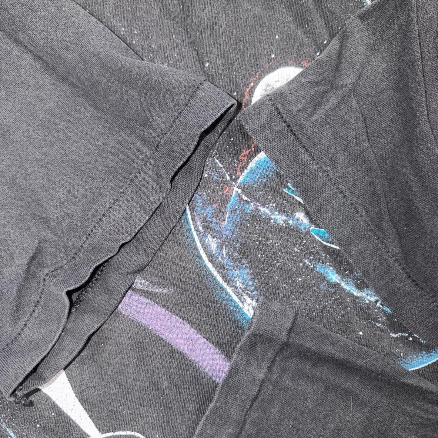 VTG 1990s Harlequin Space Galaxy Wildlife Epic Dolphin Whale Animal T Shirt L