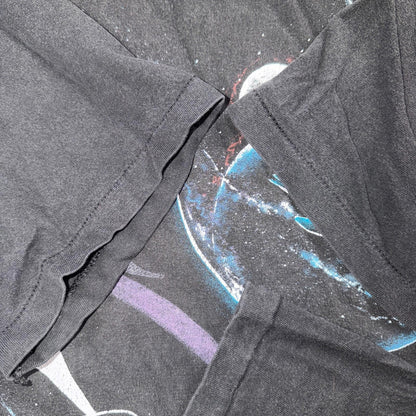 VTG 1990s Harlequin Space Galaxy Wildlife Epic Dolphin Whale Animal T Shirt L