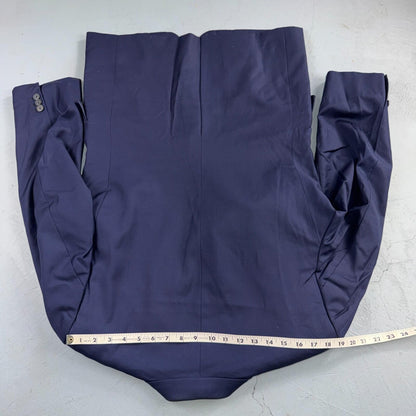1990s Custom VTG Mens 2 PC Suit 40 Jacket Coat Pants Navy Blue Wool Rockabilly