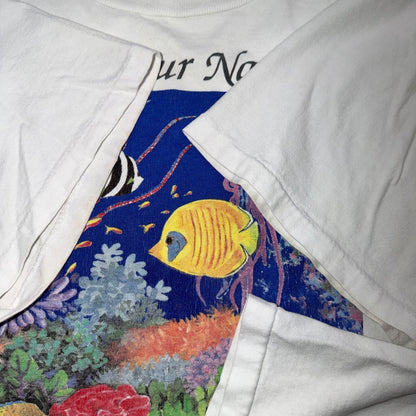 Vintage 90s Human-I-Tees T-Shirt Mens XL Nature Fish Ocean Reef Graphic Tee