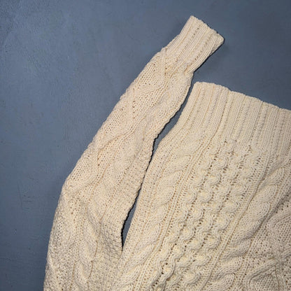 Polo Ralph Lauren Cable Knit Crew Neck Cotton Sweater Women’s XS Cream