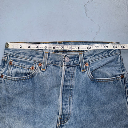 Levis 501 Vintage 90s USA XX Straight Leg Jeans Blue Light Wash 29x30 Act 27x29