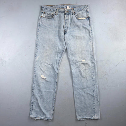 Levis 501 Vintage Y2K 90s XX Straight Leg Jeans Blue Light Wash 34x32 Act 33x31
