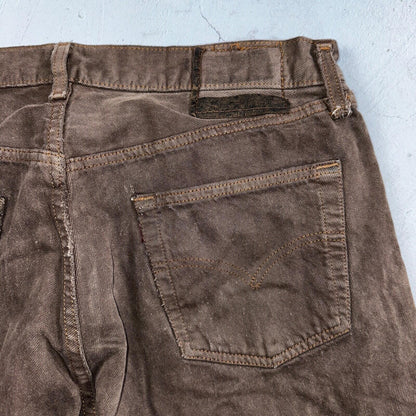 Levis 501 Vintage 90s USA XX Straight Leg Jeans Overdyed Brown 36x30 Act 33x29