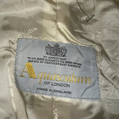 AQUASCUTUM Men's Long Button Up Beige Trench Coat UK 42 Pre-Loved Classic Belted