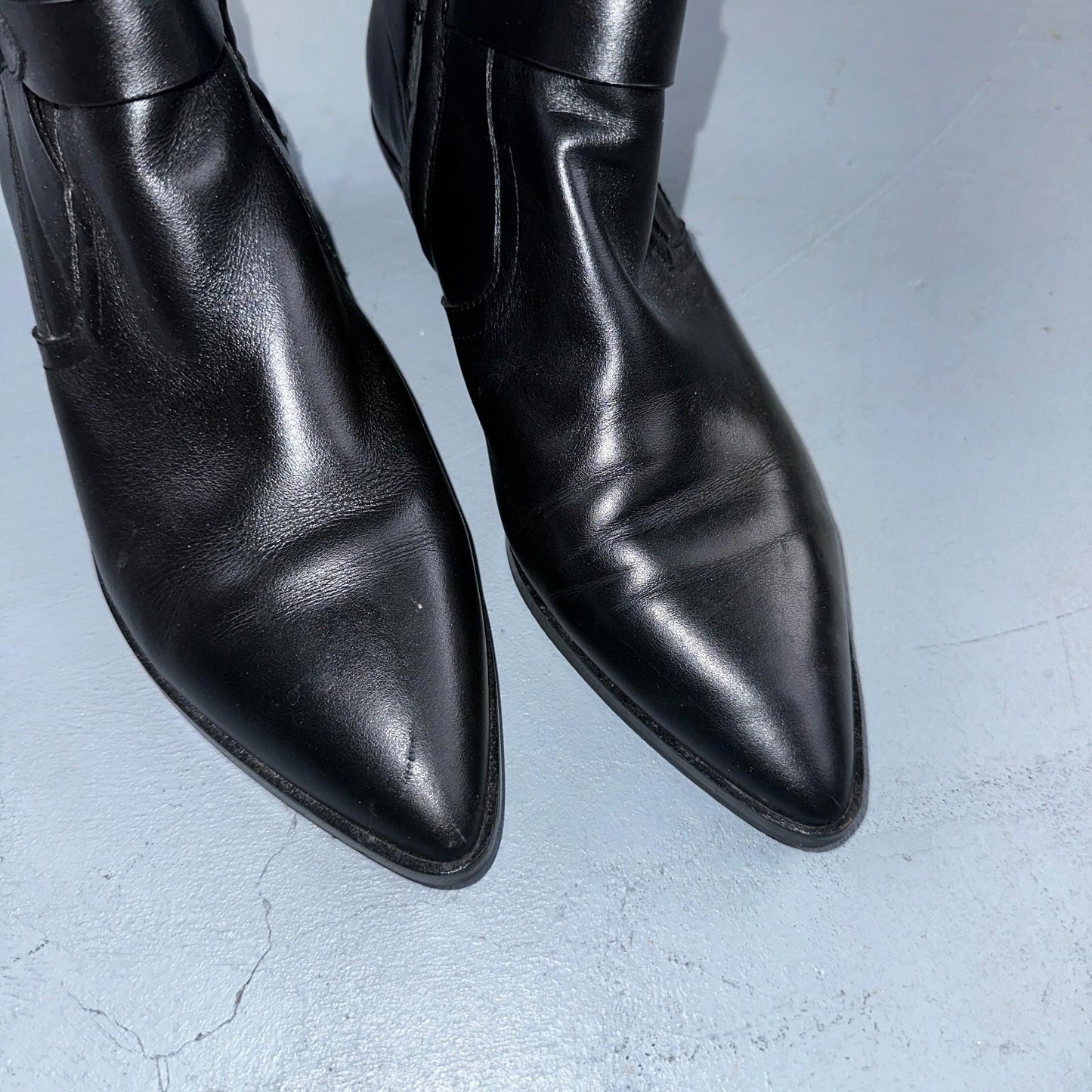 Rebecca Minkoff Boots Kichi Pointed Toe Bootie Black Leather Size 9.5