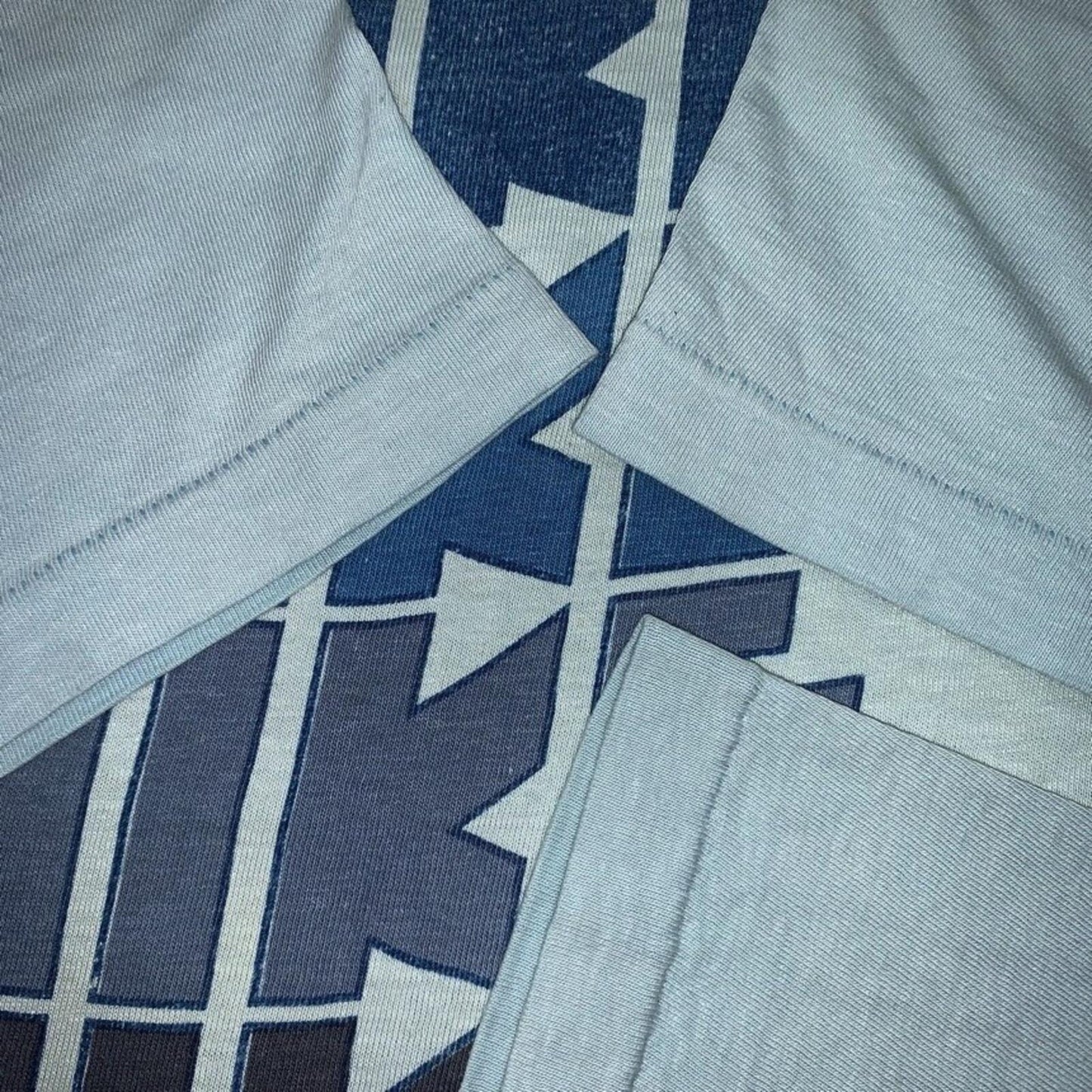 70s Quad Block Print Vintage Nike T Shirt USA Rare Single Stitch Pinwheel Anvil