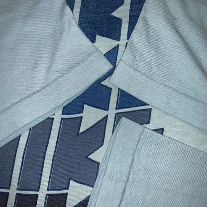 70s Quad Block Print Vintage Nike T Shirt USA Rare Single Stitch Pinwheel Anvil