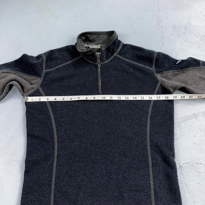 Kuhl Youth Size M (10-12) Navy Gray Kashmira Fleece Pullover Sweater Quarter Zip