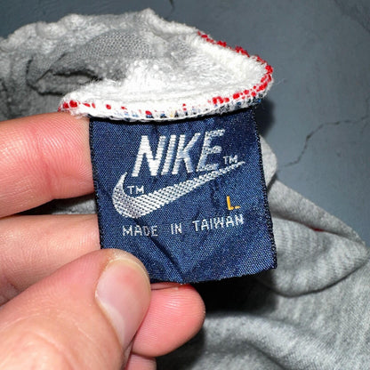 Nike Vintage 80s Sweatpants Large Gray Red Trim Blue Tag 1980s Cotton Jogger