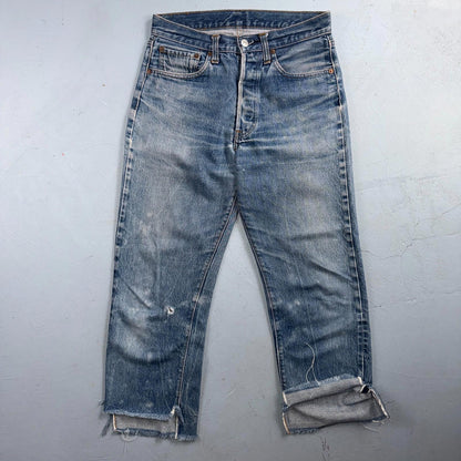 Levis 501 Vintage 80s Redline Selvedge USA XX Jeans Light Wash 30x31 Act 28x25