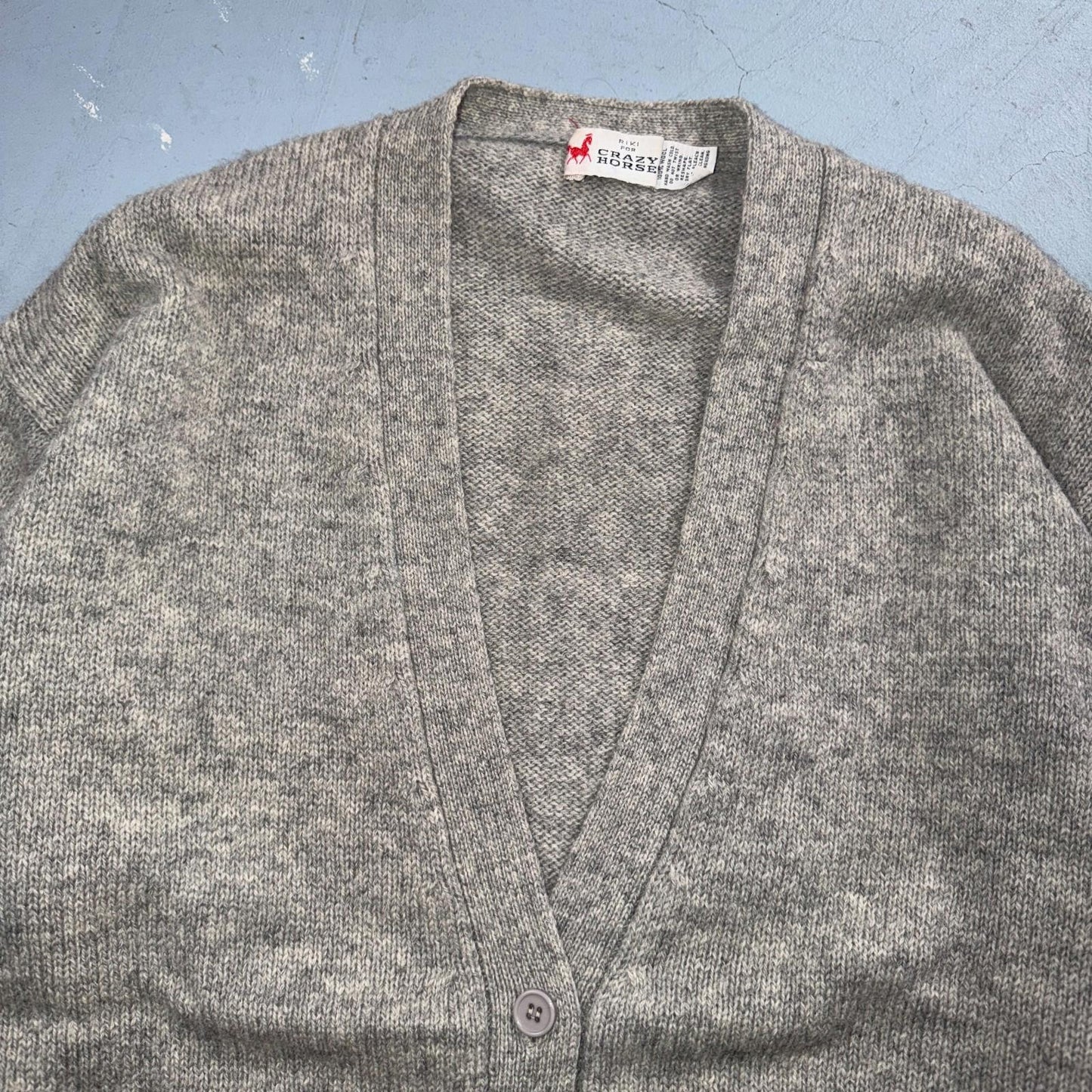 Crazy Horse Chunky Cable Knit Cardigan 100% Wool Comfy Winter Party 90s VTG