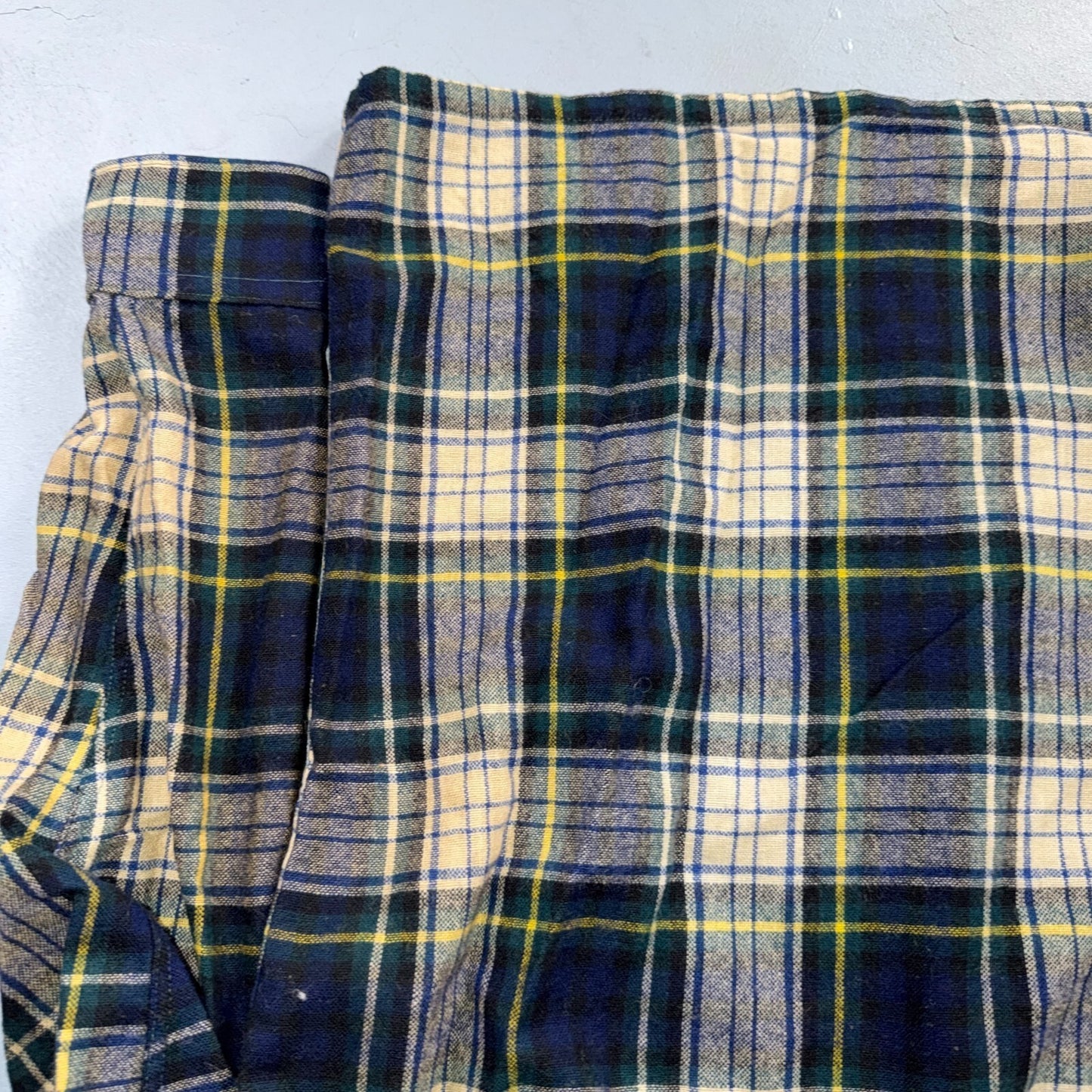 VTG 70s Penneys Towncraft Loop Collar Wool Plaid Shirt Camp Board Rockabilly