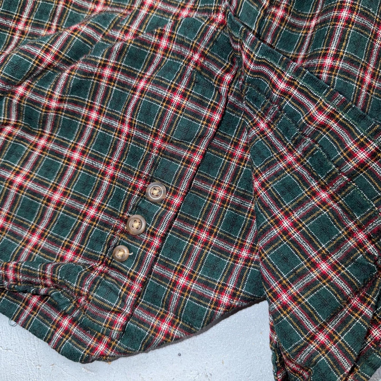 Pendleton Shirt Mens XL VTG Green Red Plaid Sir 100% Wool USA Fabrics VTG