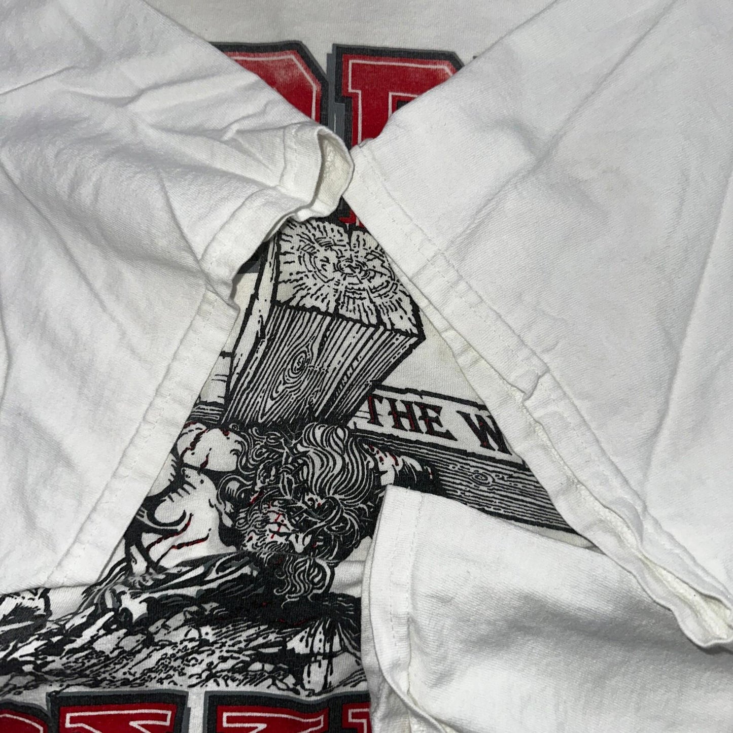 Rare Vintage 90s Living Epistles Lords Gym Graphic Jesus AOP Shirt 2XL Rap Band