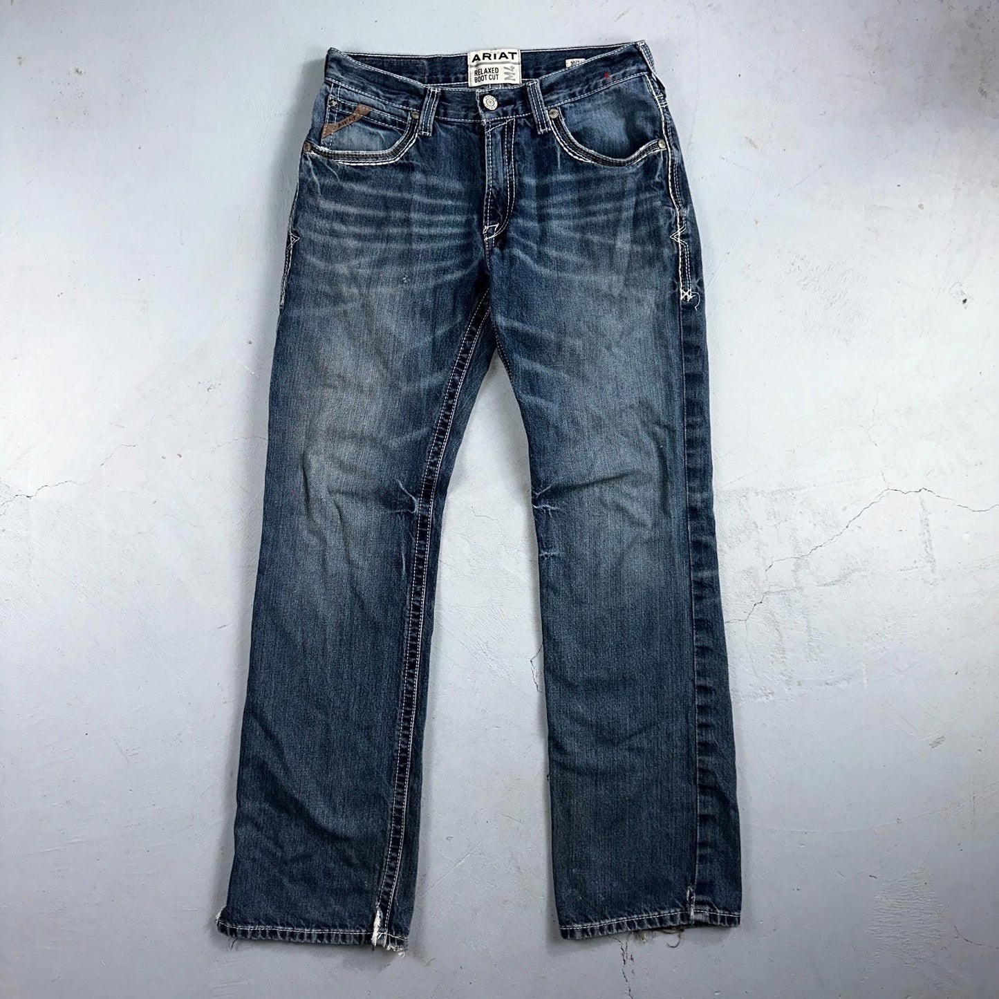 Ariat Jeans Mens 30 X 34 Blue Denim Rebar M4 Relaxed Boot Cut Workwear Country