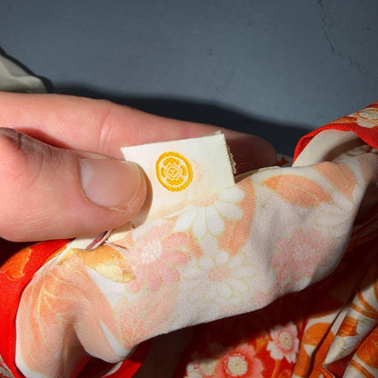 Japanese Kimono Haori Pure Poly Custom Made Daimaru VTG Style Japan Orange