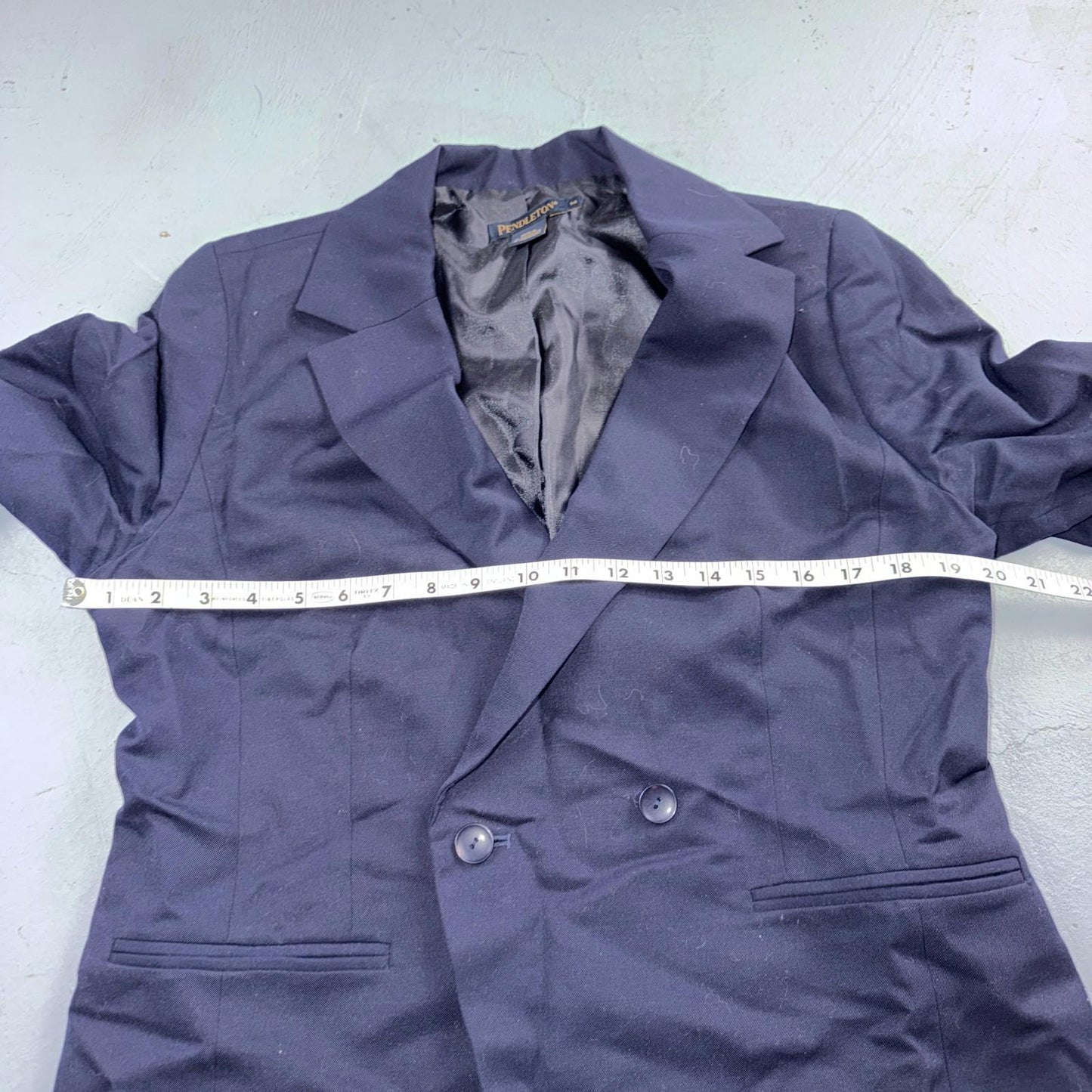 Pendleton Wool Blazer Jacket Navy Blue 14 Double Breasted Vtg Womens