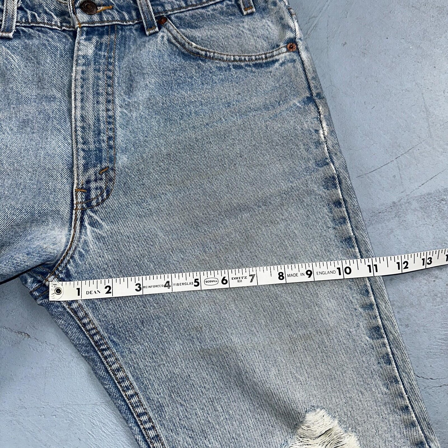 Levis 517 Vintage 80s USA Orange Tab Bootcut Flare Blue Worn Jeans Act 32x29