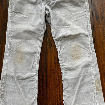 VTG 60s Wrangler USA Grey Corduroy Pants 34S 70s 33x23 Capri Cut Cowboy RARE