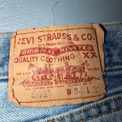 Levis 501 Vintage Y2K 90s XX Straight Leg Jeans Blue Light Wash 34x32 Act 33x31