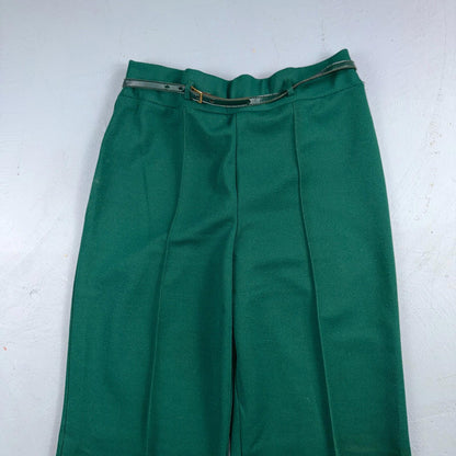 Vintage USA Rockabilly Womens Dress Pants 60s Bell Bottom Green Size 14 Boot Cut