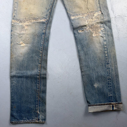 Levis 501 Vintage 80s Redline Selvedge USA XX Jeans Light Wash 30x38 Act 29x33