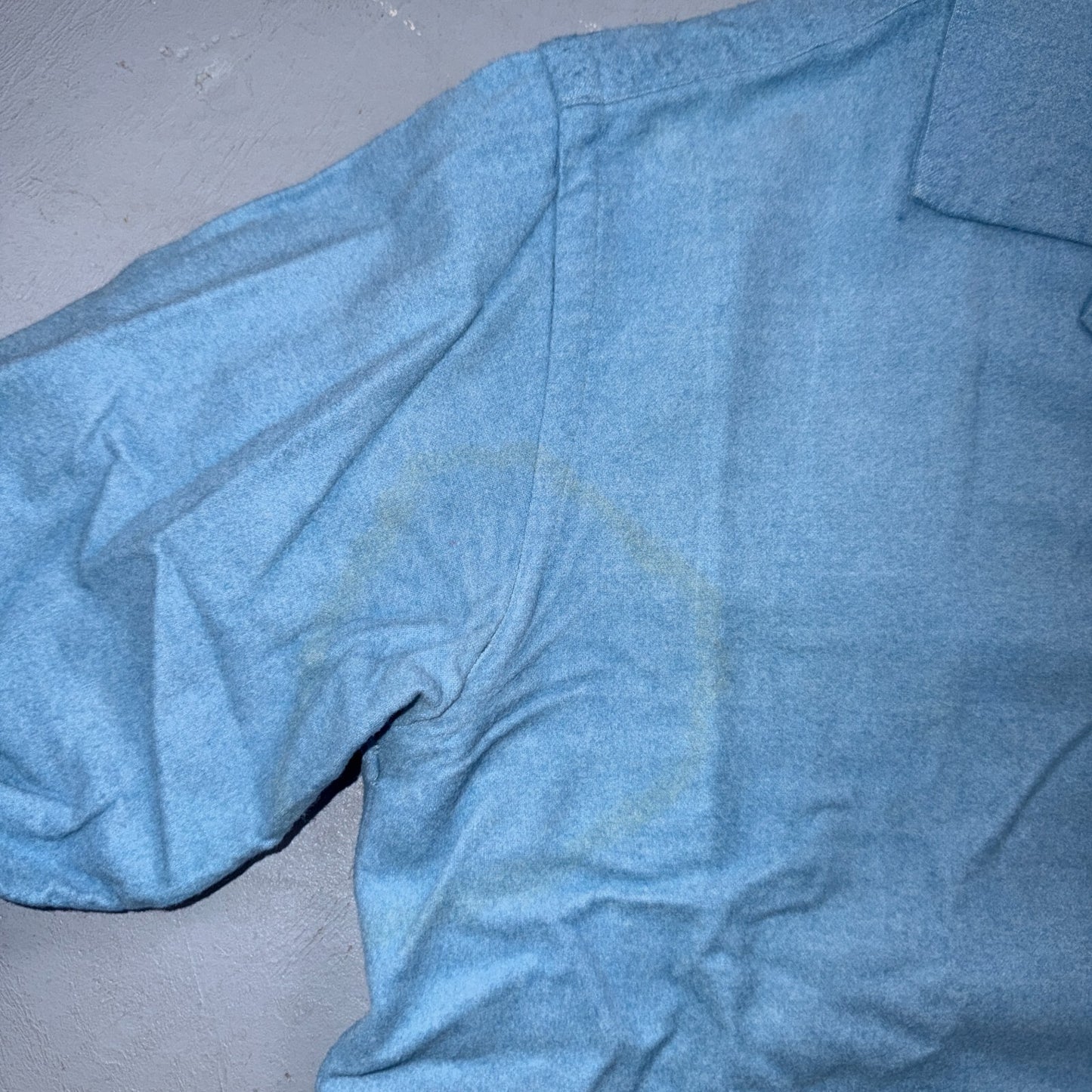 VTG 50s Glendale Loop Collar Shirt Sky Blue Cotton Flannel Rockabilly BOYS 16