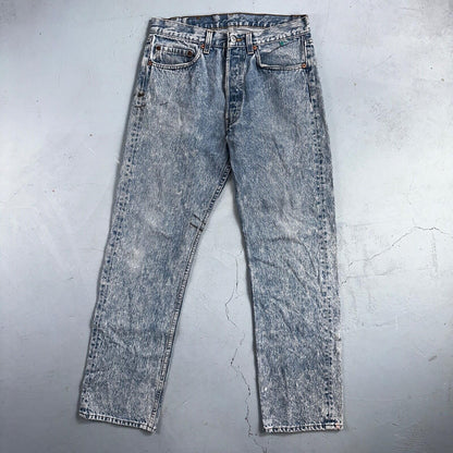 Levis 501 Vintage 90s USA XX Straight Leg Jeans Blue Light Wash 32x30 Act 30x29