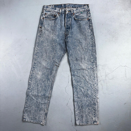 Levis 501 Vintage 90s USA XX Straight Leg Jeans Blue Light Wash 32x30 Act 30x29