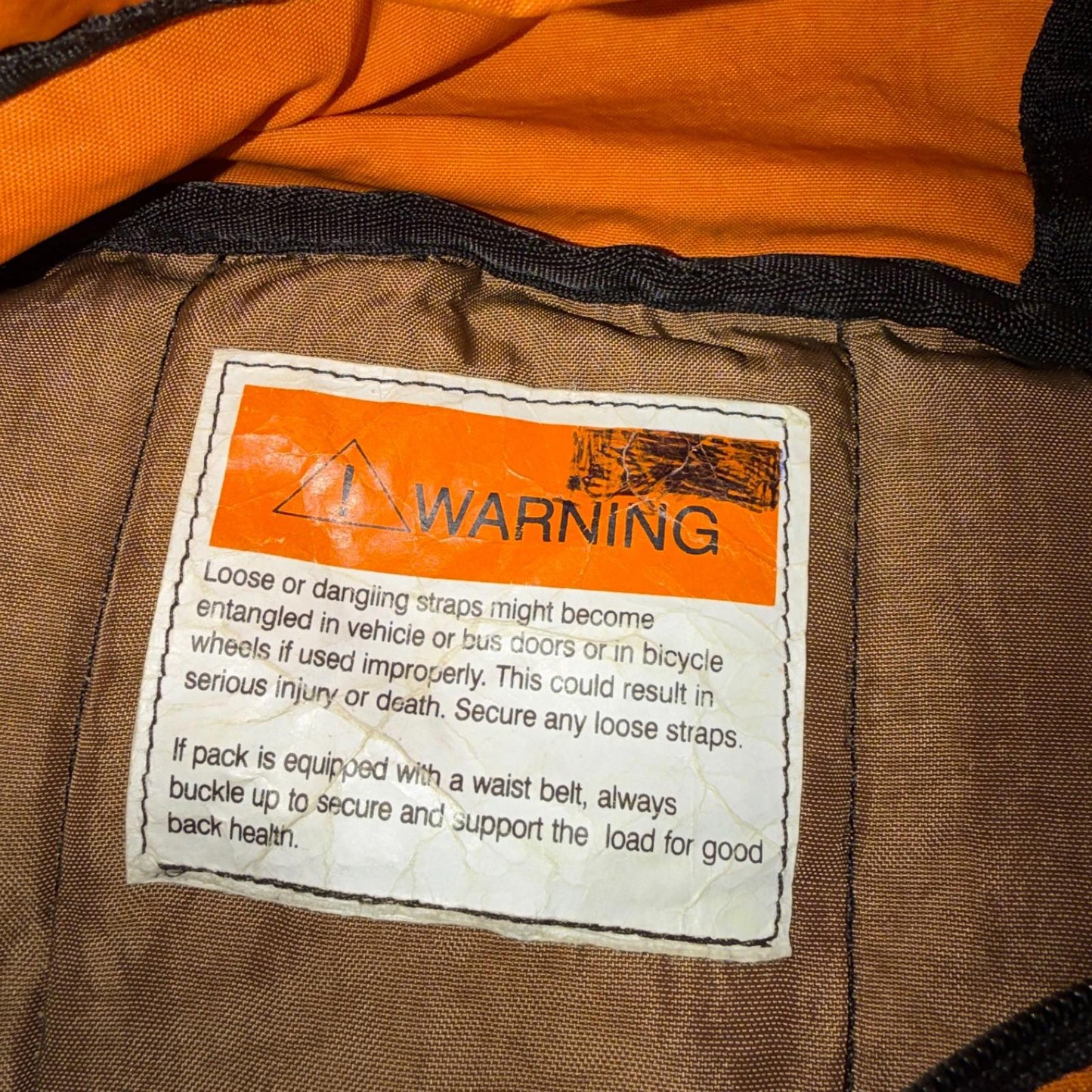 Vintage L.L. Bean Continental Rucksack Orange Backpack Hiking Camping 90s Orca