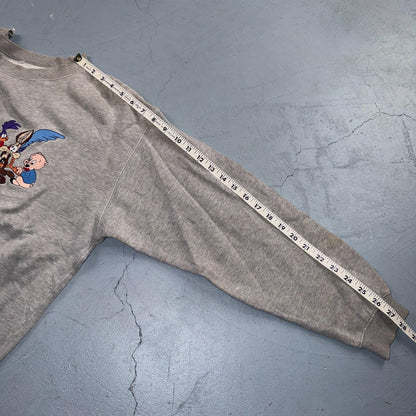 1990s Rare Vintage Acme Looney Tunes Central Logo Sweatshirt Crewneck Stained
