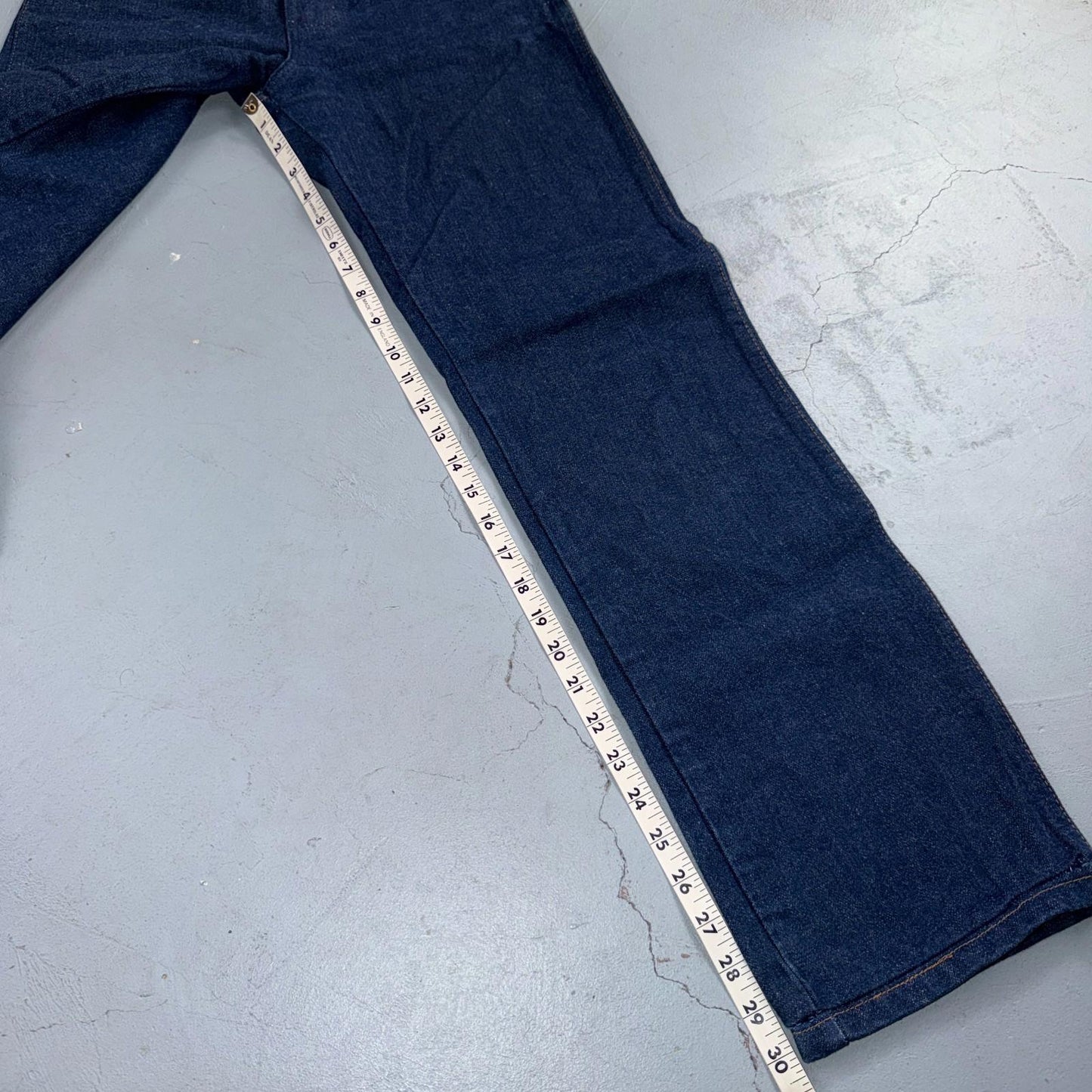 VTG Wrangler Men's 13MWZ Dark Wash High Rise Rigid Cowboy Jeans 28x33 Talon USA