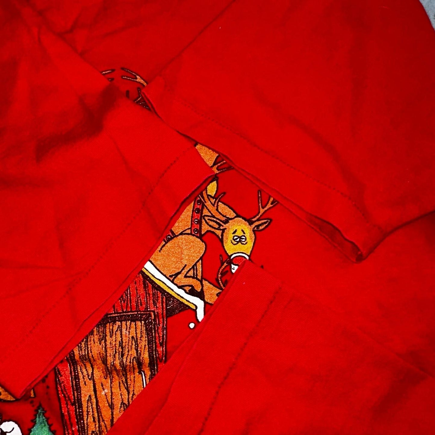 Christmas Funny Reindeer 80s VTG T Shirt Hall Garments Joke Lol Holidays Santa