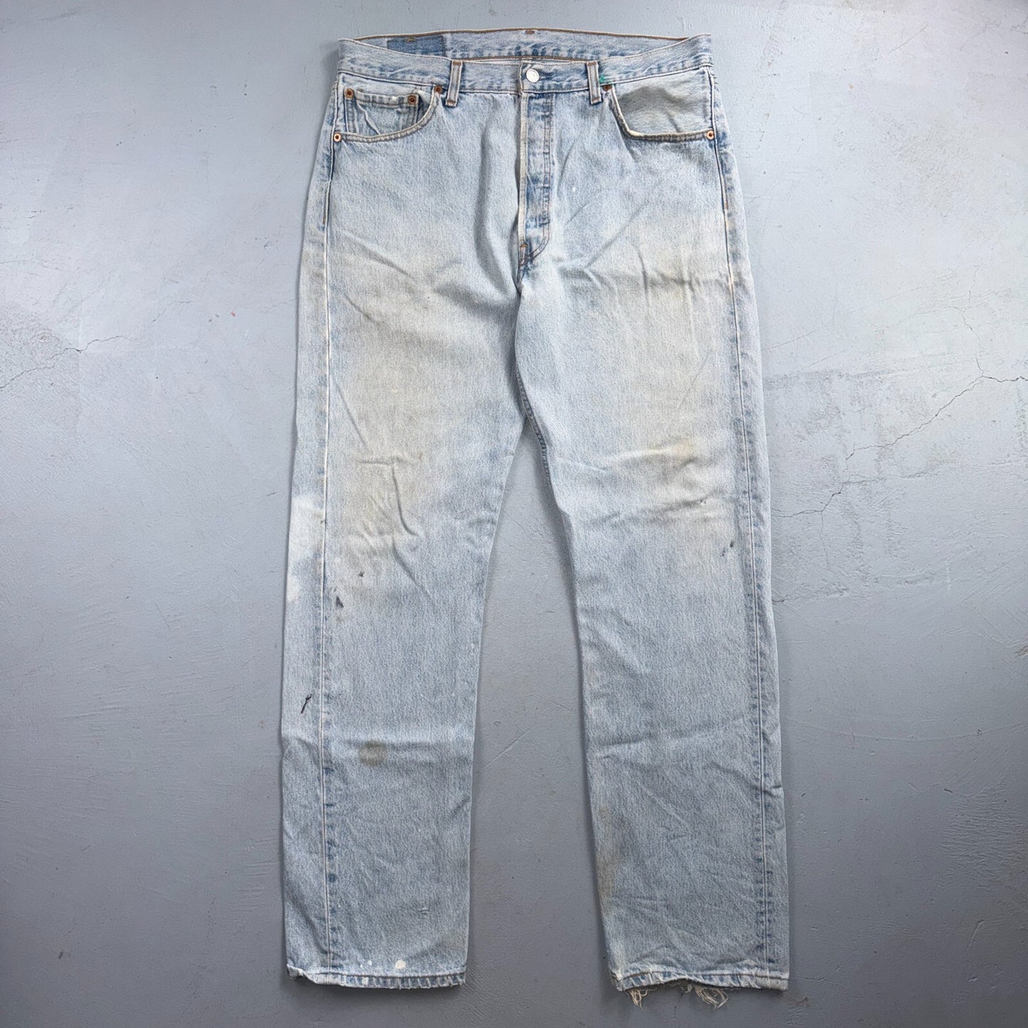 Levis 501 Vintage 90s Y2K XX Straight Leg Jeans Blue Light Wash 36x34 Act 35x32