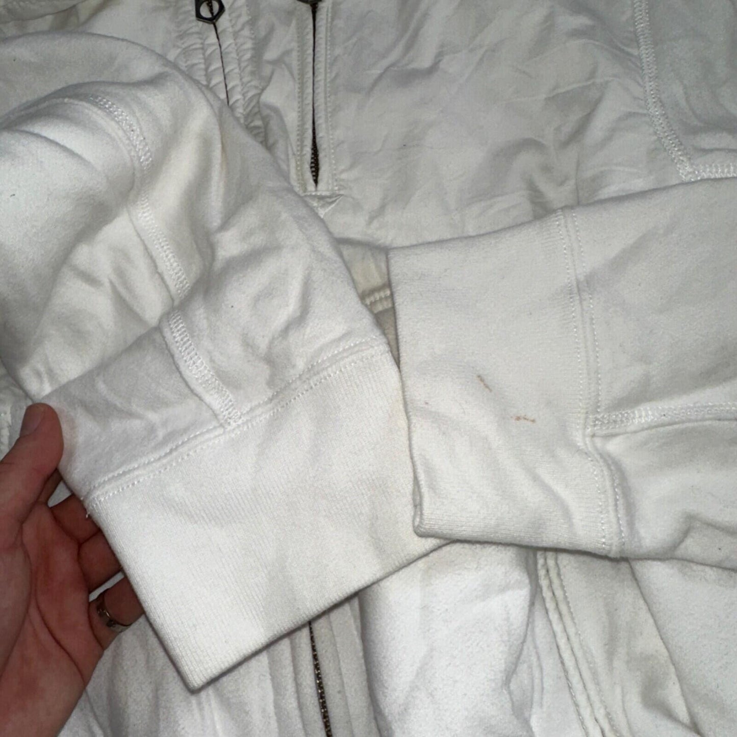 Polo Ralph Lauren VTG 90s Men's L White Blue RL Logo Jacket Coat Yacht Hooded