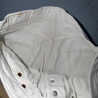 Levis 501 Vintage 90s USA XX Straight Leg Jeans White Light Wash 33x32 Act 31x31