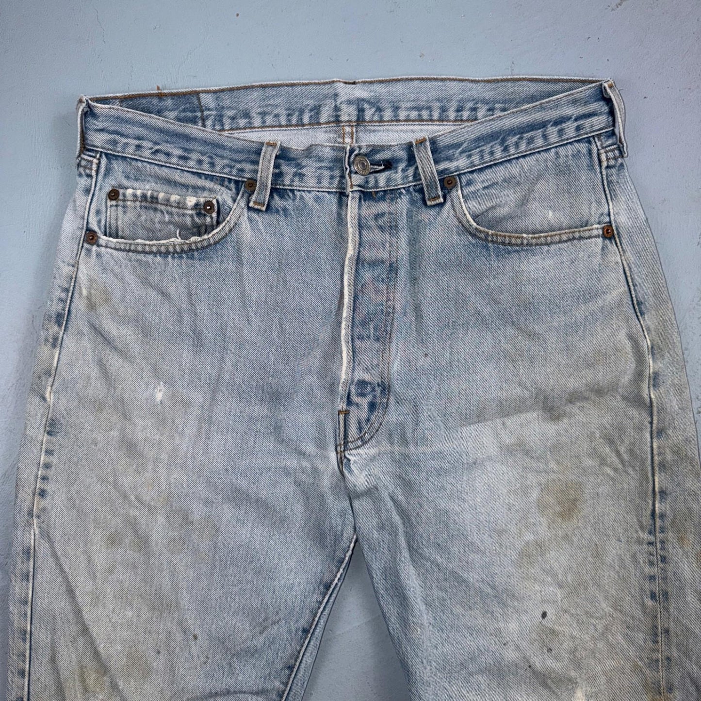 Levis 501 Vintage 80s Redline Selvedge USA XX Jeans Light Wash 36x30 Act 33x28